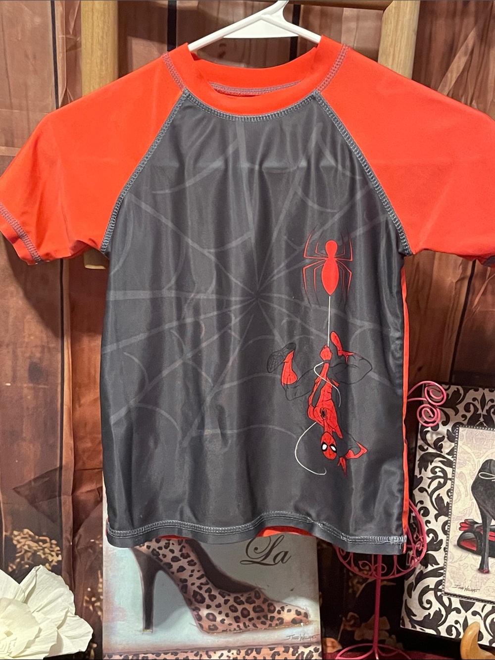 Spiderman Short Sleeve Tee in Red and Gray